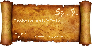 Szobota Valéria névjegykártya