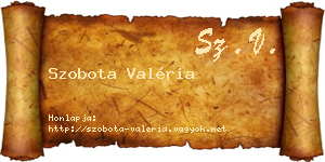 Szobota Valéria névjegykártya
